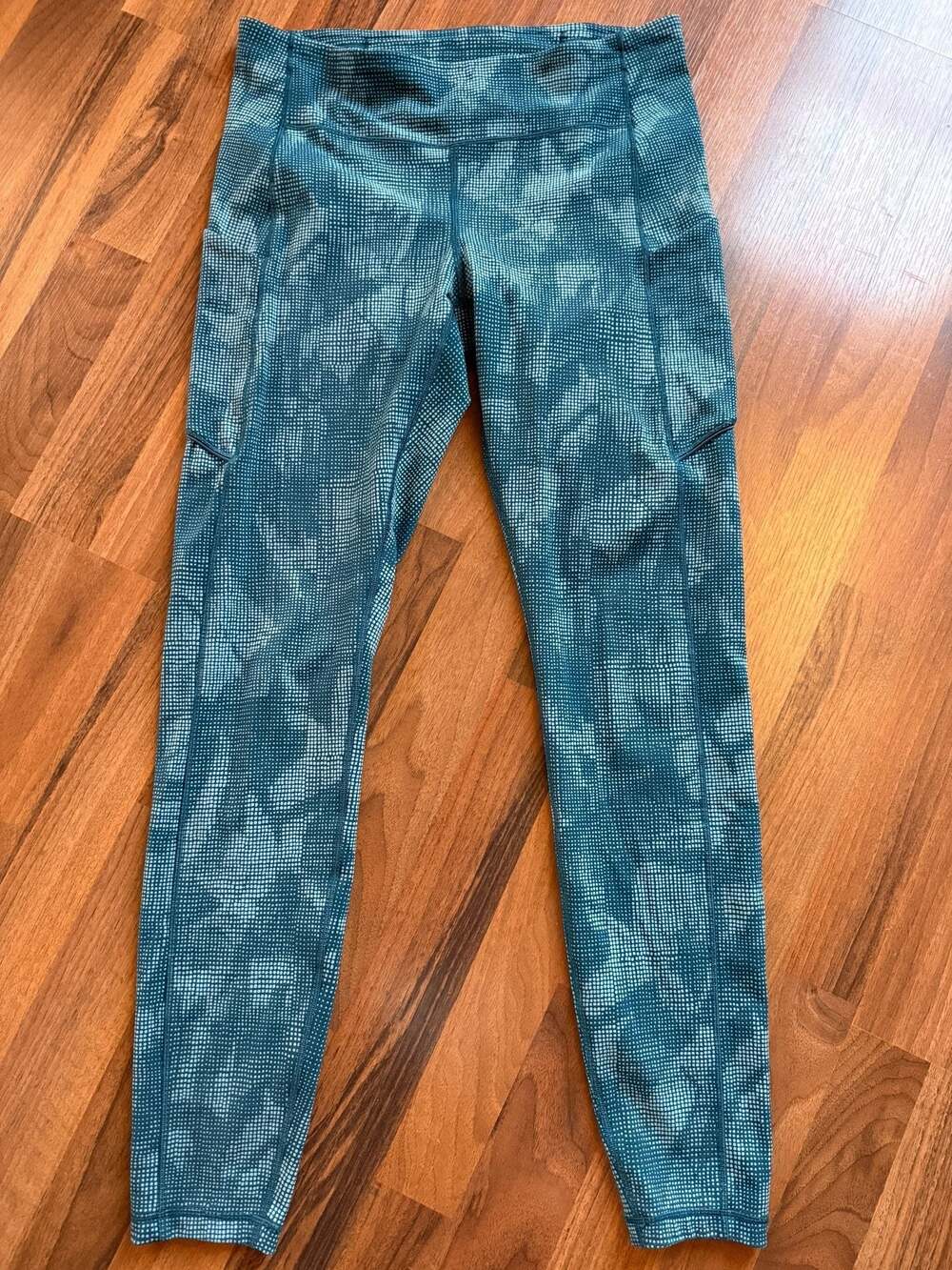 Lululemon Speed Up Tight 25" Illusion Tidal Teal Bermuda Teal Leggings Size 8